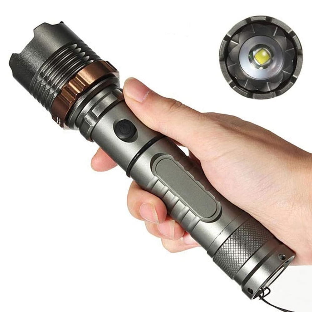 2000 High Lumens UltraBright Flashlight, USB Rechargeable LED Handheld