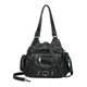 thumbnail image 1 of Bolso de mano de moda, monedero, cartera, bolso tipo cubo, informal, con cremallera, de piel sintética, para hombro Negro, 1 of 7