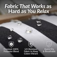 thumbnail image 4 of Sunnydaze 2-Person Quilted Polyester Spreader Bar Hammock, 450 lb Capacity - Black and White Stripe, 4 of 11