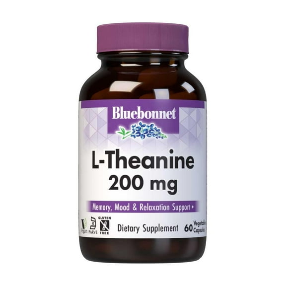 Bluebonnet L-Theanine 200mg, Free-Form Amino Acid, Promotes Relaxation*,60 Days