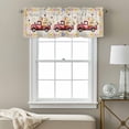 thumbnail image 5 of Rod Pocket Window Valances Red Truck Garden Flower Ladybird Short Kitchen Curtains Daisy Floral Retro Linen Window Treatment Drapes for Bedroom Bathroom Living Room 56x16In,1 Panel, 5 of 9