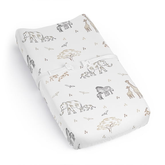 Sweet Jojo Designs Serengeti Animals Boy, Girl, Unisex/Gender Neutral Changing Pad Cover Sheet