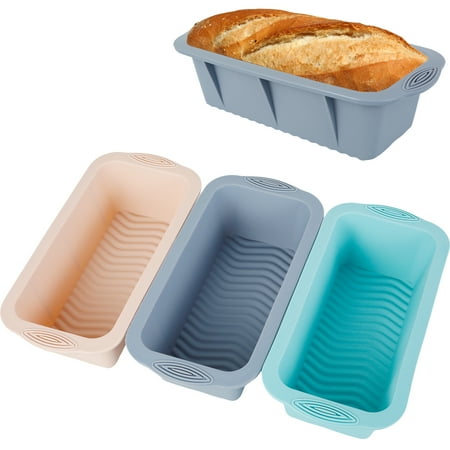 

Gpoty 3 Pcs Silicone Loaf Pans Silicone Bread Loaf Pans for Baking(9.84×4.72×2.7in)