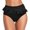 Black, variant on HOWPAY Bikini Bottoms Women Tummy Control Basic Swim Shorts with Full Coverage High Waisted Solid Color Stretchy Beach Pool Swimsuit Bottoms Black L