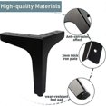 thumbnail image 2 of Set of 4 furniture legs up to 600kg, modern metal triangular table legs, hairpin furniture legs for cabinets, sofas, black (17cm), 2 of 4