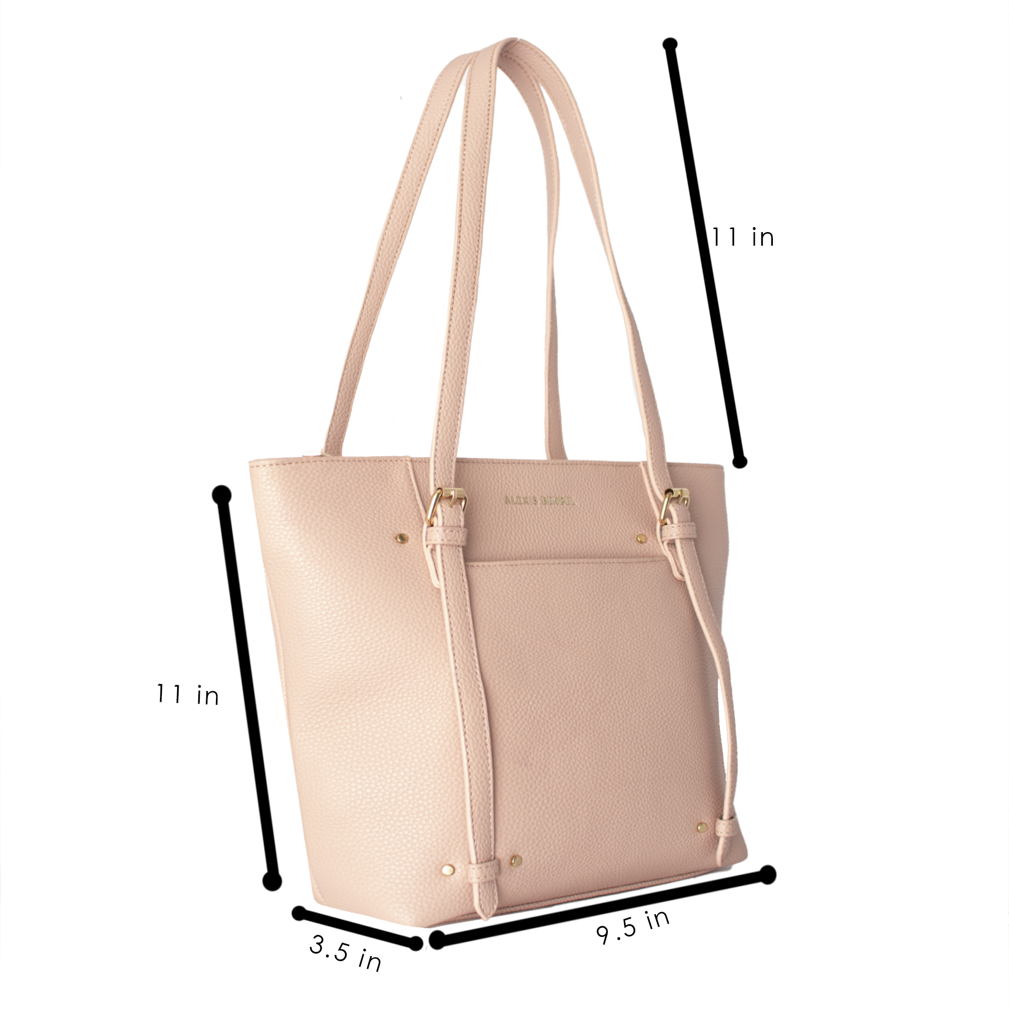 Alexis Bendel Mauve Women’s Vegan Leather Chic Tote Handbag Purse