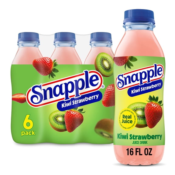 Snapple Kiwi Strawberry Juice Drink, 16 fl oz, 6 Count Bottle