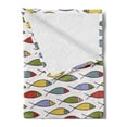 thumbnail image 2 of Underwater Soft Flannel Fleece Throw Blanket, Simplistic Floating Fish Forms in Row Kids Aquatic Underwater Animal Design, Cozy Plush for Indoor and Outdoor Use, 60" x 80", Multicolor, by Ambesonne, 2 of 5