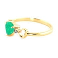 thumbnail image 2 of Galaxy Gold 14k Yellow Gold Genuine Diamonds & Heart-shaped Natural Emerald Ring - Size 6.0, 2 of 5