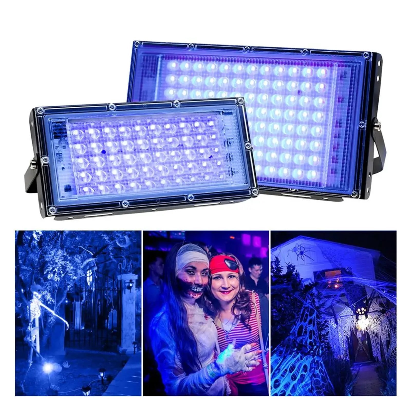 UV LED Black Light Blacklight Flood Light IP65 Waterproof 395-400nm UVA Lamp For Sta Lighting Halloween Decor 50W 100W ,Save Energ