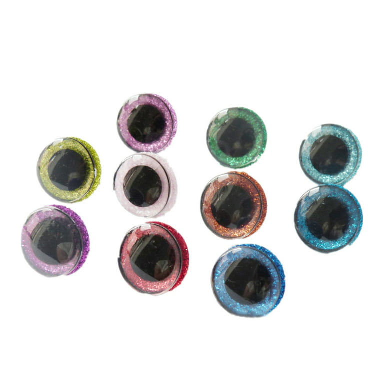 Sratte 120 Pcs Safety Eyes 12mm-20mm for Amigurumi with 10 Pcs Eyelashes,  Colored Glitter Eyes with Fake Eyelashes for Doll Crochet Toy Stuffed  Animal