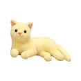 thumbnail image 4 of Muñecos de gato de peluche, animales realistas, adornos de juguete, almohadas de gato encantadoras, almohada suave para oficina, dormitorio, regalos , Amarillo beis CUTICAT juguetes de peluche para gatos, 4 of 8