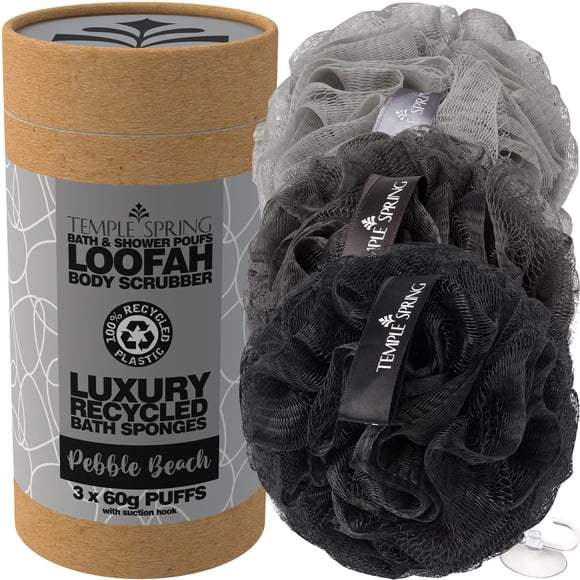 Esponja de Baño Temple Spring Luffa Exfoliante Reciclada Gris x3