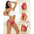 thumbnail image 5 of Sunm Boutique Cheeky Underwear for Women Cheeky Panties Lace Stretch High Cut 6 Pack, 5 of 6