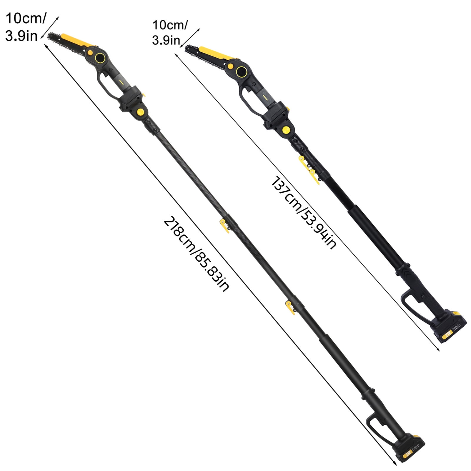 Nuoxin 2-in-1 Cordless Pole Saw & 6" Electric Mini Chainsaw,21V 2.0 Ah Battery Powered Brushless Pole Chainsaw ,13 FT Max Reach for Tree Trimming,5.29 lbs Lightweight,with Replacement Chain
