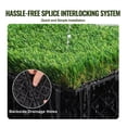 thumbnail image 4 of Artificial Grass Tiles Interlocking Turf, 12x12, 18 Pack - Indoor Outdoor Fake Grass Rug, Self-Draining Synthetic Lawn Mat for Patio, Dog Area, Deck, Garden, 4 of 7