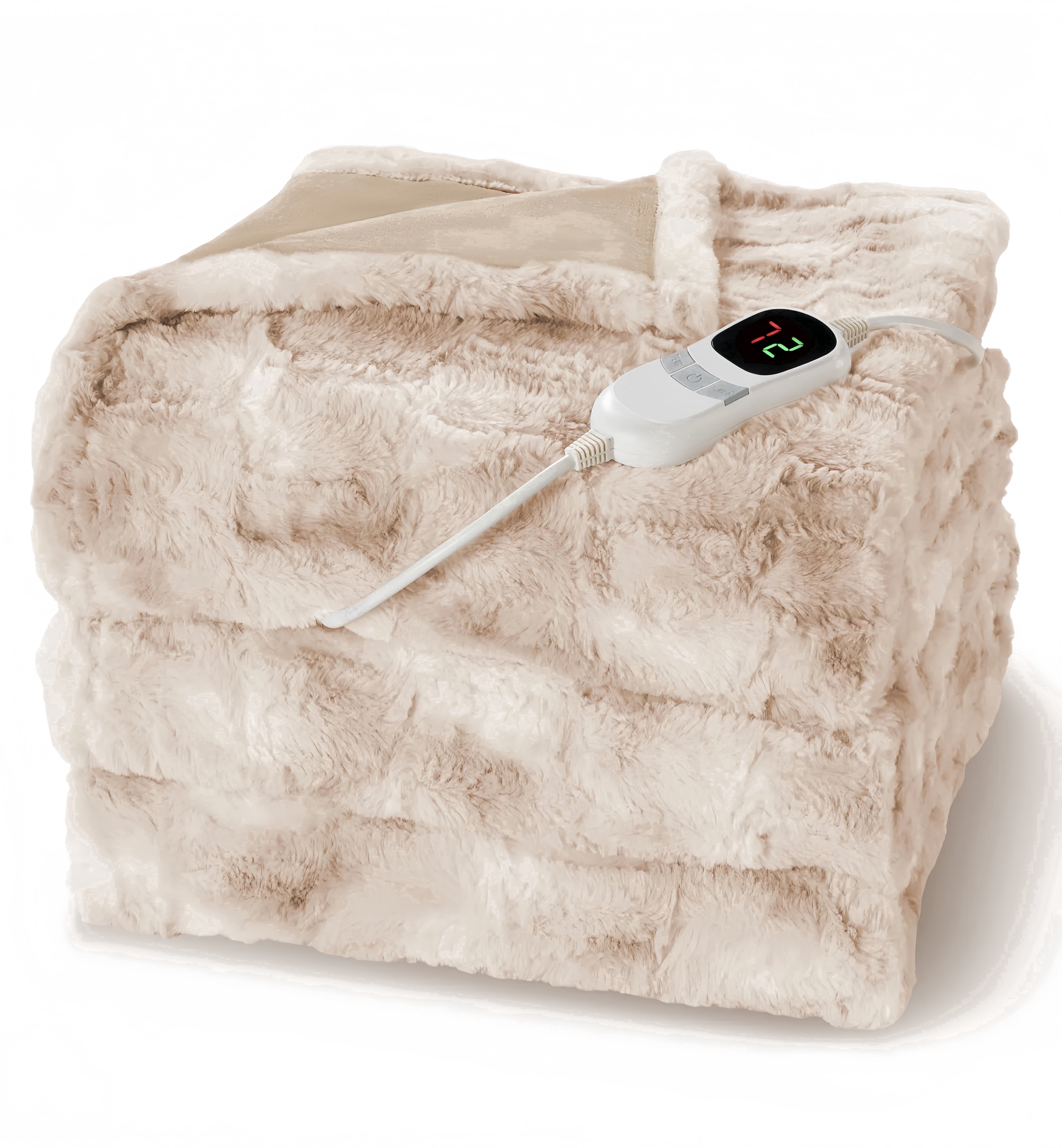 Sunbeam Electric Heated Throw Blanket Black/White Plaid Microplush