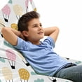 thumbnail image 1 of Hot Air Balloon Lounger Chair Bag, Repeating Balloon Cartoon Vehicle in the Air Travel Illustration, High Capacity Storage with Handle Container, Lounger Size, White Multicolor, by Ambesonne, 1 of 5