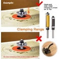 thumbnail image 5 of YVE 2 Pièces Haut et Bas Roulement Garniture de Chasse d'Eau Routeur Bit Ensemble, 1/4 Pouce Modèle de Tige Découper des Bits Routeur avec Guide de Roulement Outil de Fraisage de Travail du Bois - Hauteur de Coupe 1 "et 1-1/2"-0625, 5 of 5