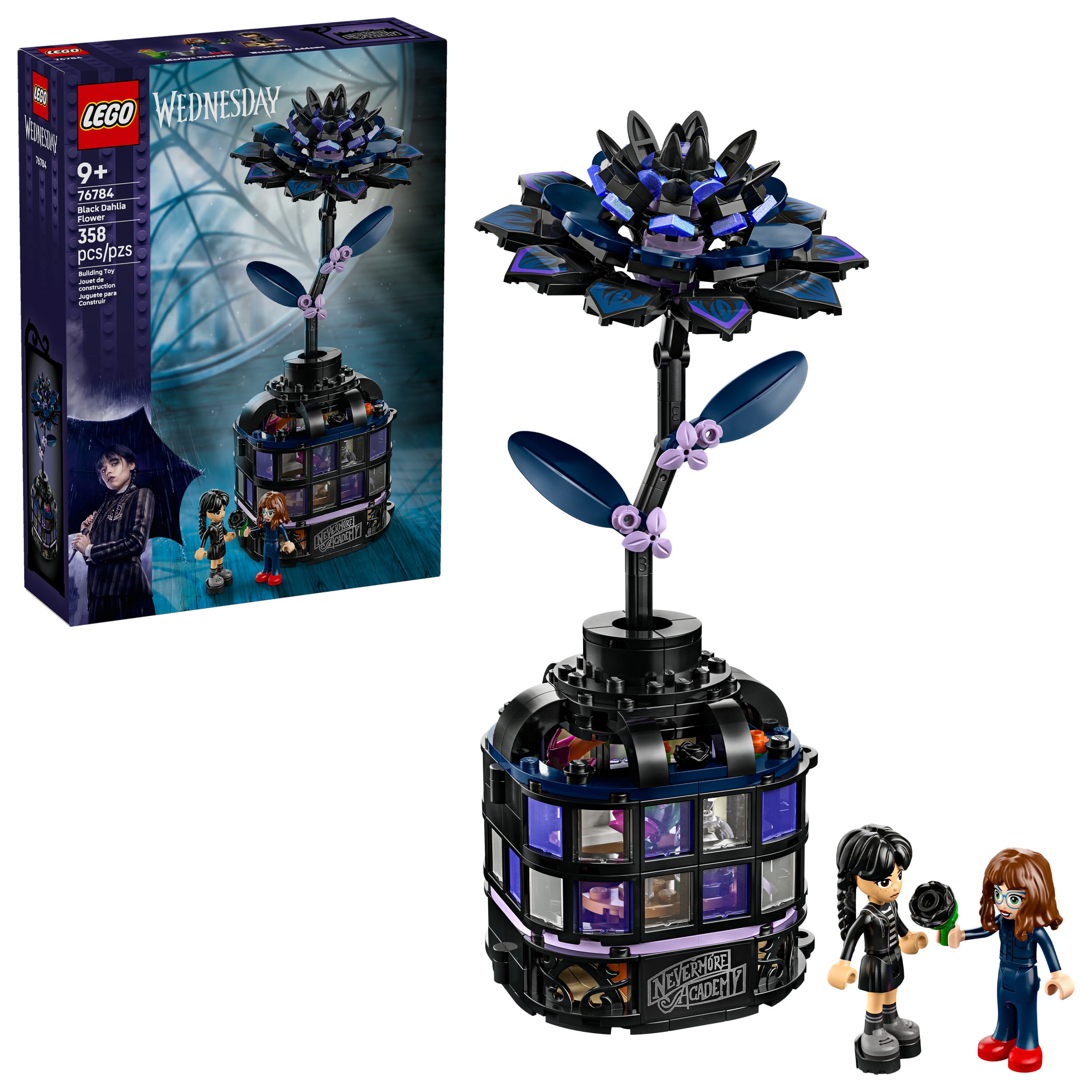 LEGO Wednesday Black Dahlia Flower Building Toy - Pretend Play Set