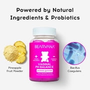 BEARVANA Vaginal pH Balance Probiotic Gummies Women's Health Pineapple Flavor 60 Count