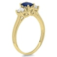 thumbnail image 2 of Dazzlingrock Collection 14K Oval Blue Sapphire & Round White Diamond Bridal 3 Stone Engagement Ring, Yellow Gold, Size 9.5, 2 of 4