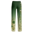 thumbnail image 5 of Domuza St Patricks Day Pajama Pants Men Shamrock Clover Drawstring Elastic Waist Pj Pants Loose Fit Soft Lounge Sleep Pants with Pockets Light Green L, 5 of 5