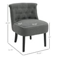thumbnail image 6 of HOMCOM Modern Accent Leisure Chair with Mid Back Button-Tufted Upholstered Fabric and Wooden Legs for Living Room and Bedroom, Grey, 6 of 8