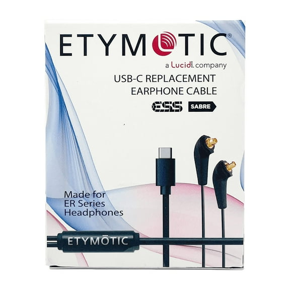 Etymotic Research MMCX to USB- C Audio Cable - for ER Earphone Series Compatible with Android Phones,Black