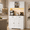 Black, variant on Aiho 71" Farmhouse Kitchen Pantry Storage Cabinet, Modern Coffee Hutch with Doors, Shelves & Microwave Stand, Cupboard for Dining Room - White+Gray