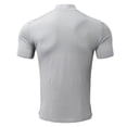 thumbnail image 4 of Men Short Sleeves Top High Elasticity Pure Color Turtleneck Slim Fit Undershirt Pullover White L, 4 of 6