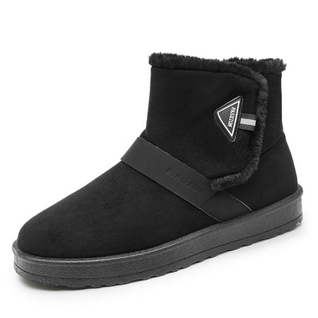 

Solid Color Round Toe Winter Snow Boots Non-slip Plush Inner Thick Sole Platform Ankle Boots Women s Footwear