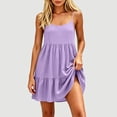 thumbnail image 3 of Josdec Women's U-Neck Spaghetti Strap Tiered Mini Dresses Loose Casual Sleeveless Backless Ruffle Hem for Summer Beach Vacation Wear S–XXL, 3 of 6