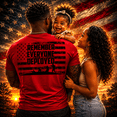thumbnail image 5 of Wild Bobby RED Friday US Shirt Remember Everyone Deployed Flag Sleeve Print Unisex Men Tee, 5 of 7