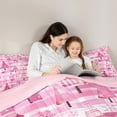 thumbnail image 6 of Castle Fairy Christmas Tree Girl 2pcs Bedding Comforter Set,Merry Christmas Twin Comforter Sets,Geometric Stripes Plaid Breathable Bedding Set,Lightweight Room Decor, 6 of 9