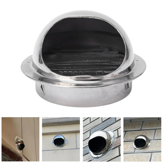 Fafeicy Stainless Steel Vent Hood, Exterior Rainproof Wind Cover, Built In Mesh Screen, Adopts Hemispherical Cover Design, For Bathroom Vents And Hoods