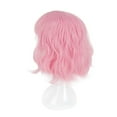 thumbnail image 4 of Unique Bargains Human Hair Wigs for Women 14" Curly Wig with Wig Cap Pink, 4 of 8