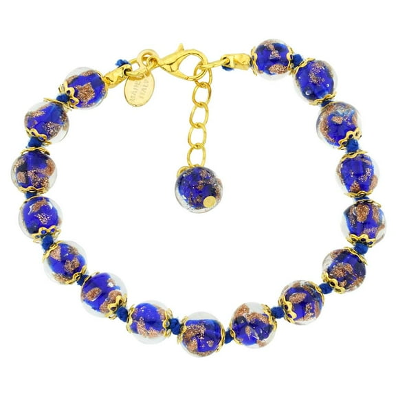 GlassOfVenice Murano Glass Sommerso Bracelet - Navy Blue