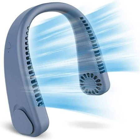 

USB Rechargeable Hanging Neck Fan 360°Cooling Airflow Bladeless Mini Fan 3 Speeds Hands Free Personal Fan for Housework Garden Work Outdoor Traveling Sport