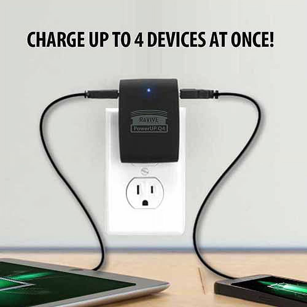 ReVIVE PowerUP Q4 Universal AC to USB Power Adapter with 1A, 2A and 2.1A Charging Ports for Smartphones, Tablets, MP3 Players and More - image 4 of 7