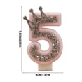 thumbnail image 3 of Btomtd Birthday Crown Number Candle 3 Inch Cake Topper Candles for Milestone Party Supplies Celebration Table Decor, 5, 3 of 7