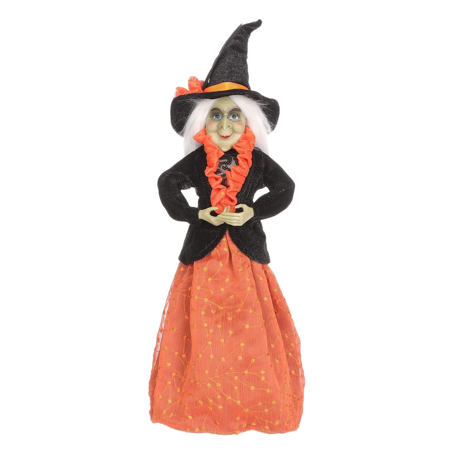 Halloween Themed Fabric Orange Witch For Halloween Indoor Decorations