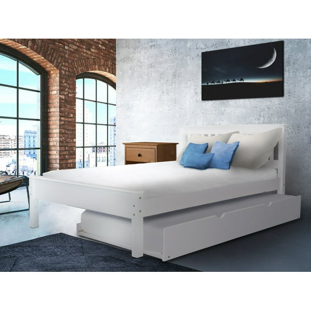 BK Mission Style Full Bed with a Twin Trundle White   Walmart.