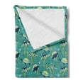 thumbnail image 2 of Turtle Soft Flannel Fleece Throw Blanket, Underwater Wildlife Composition with Wavy Ocean and Colorful Animals with Shells, Cozy Plush for Indoor and Outdoor Use, 60" x 80", Multicolor, by Ambesonne, 2 of 5