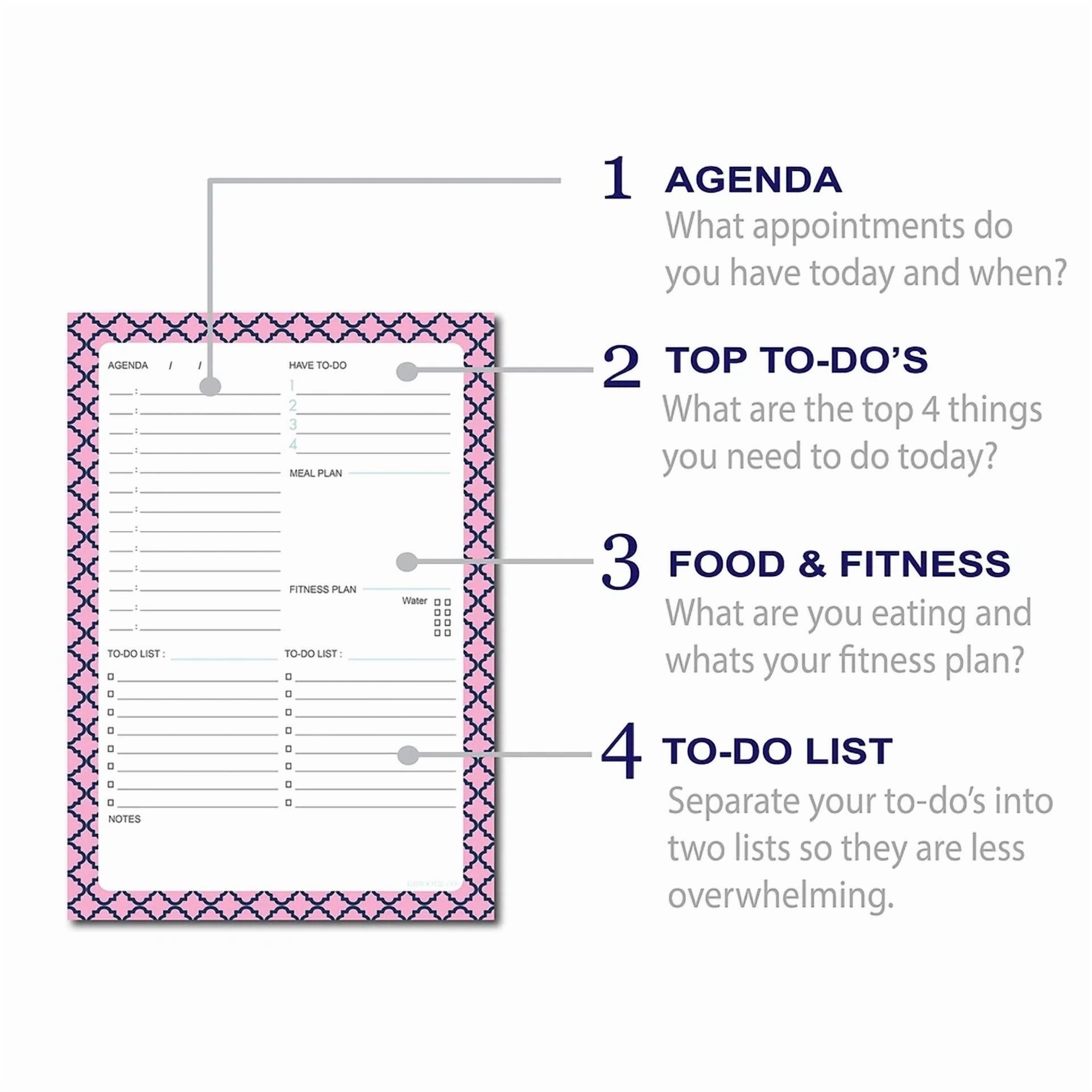 Kahootie Co. Kahootie Co Daily Schedule Notepad A5 8.3" X 5.8" 50 Sheets Per Pad