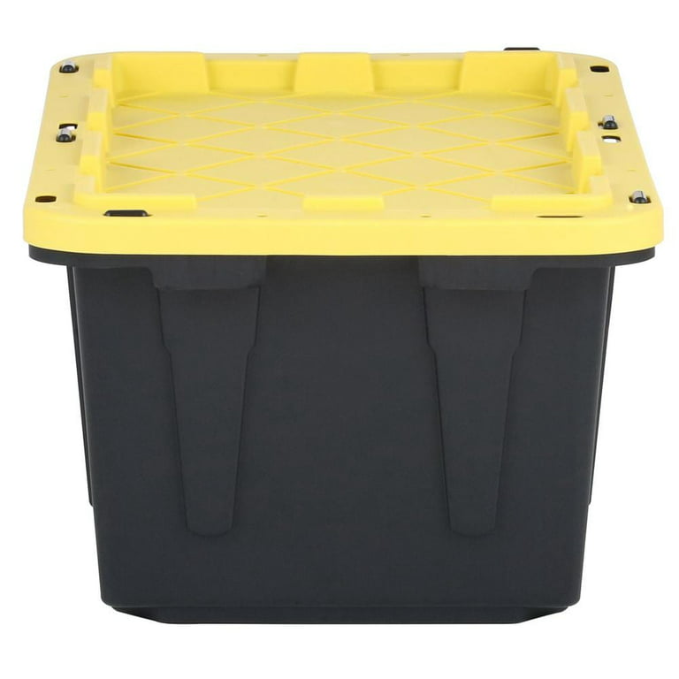Centrex 17GFLATBKY Tough Box Black 17 Gallon Tote with Yellow Lid