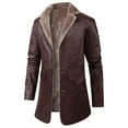 thumbnail image 6 of Wowcloth Women's Solid Color Button Front Long Sleeve Lapel Collar Leather Jacket with Pockets, Classic Style for Daily Wear and Travel, 6 of 9