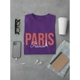 thumbnail image 3 of Paris France Nude Pink Banner T-Shirt Men -Image by Shutterstock, Male XX-Large, 3 of 4
