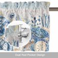 thumbnail image 6 of Ocean Turtle Valance Curtain for Windows Retro Sea Stars Shells Blue Leaf Beige Stripes Rod Pocket Curtain Valances Short Window Treatments Panels for Kitchen Bathroom Laundry Basement 56 x 16 Inch, 6 of 9