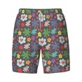 thumbnail image 4 of Lsque Mens Swim Trunks Daisies Flowers Pattern - Bathing Suit Compression Liner - Beach Swim Shorts Swimwear - (S-3XL) - Stretch Quick Dry -Small, 4 of 9